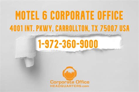 motel 6 corporate office number.
